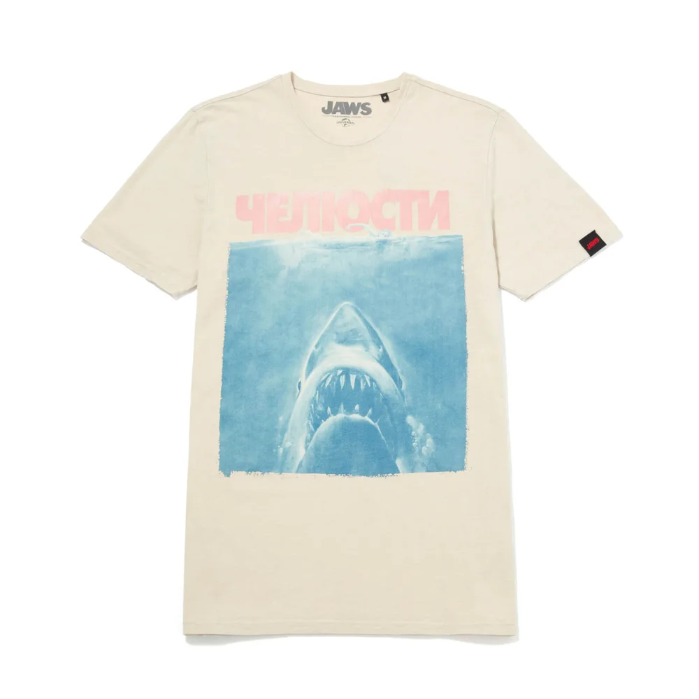 Global Legacy Jaws Russisch t-shirt - Witte vintage wash - S - Wit Afbeelding 1