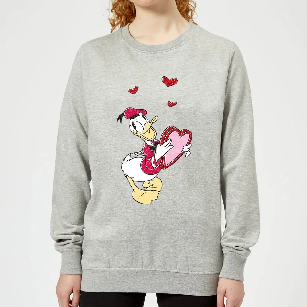 Disney Donald Duck Love Heart dames trui - Grijs - 3XL Afbeelding 1