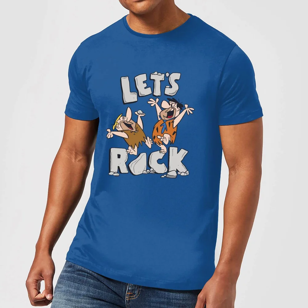 The Flintstones Let's Rock Men's T-Shirt - Royal Blue - S Afbeelding 1