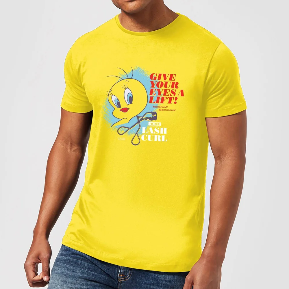 Looney Tunes ACME Lash Curler Men's T-Shirt - Yellow - S Afbeelding 1