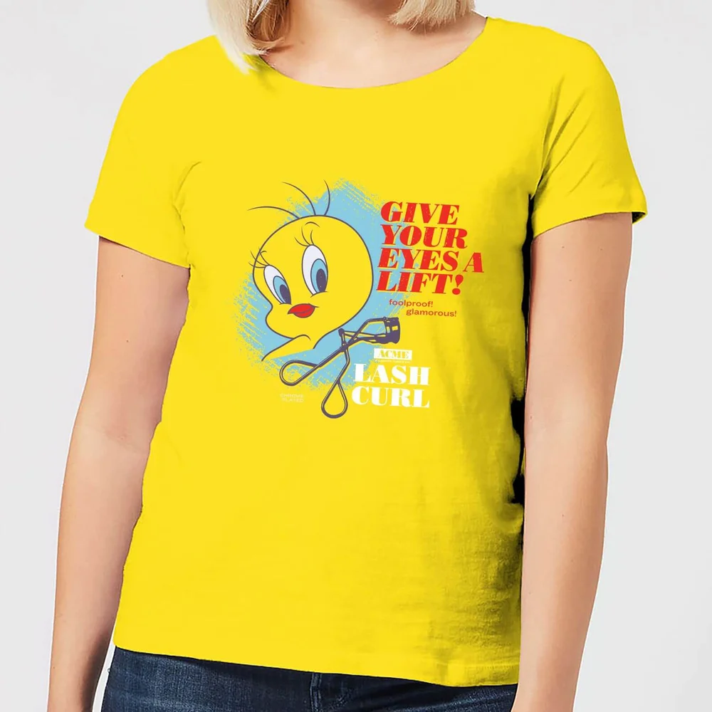 Looney Tunes ACME Lash Curler Women's T-Shirt - Yellow - S Afbeelding 1