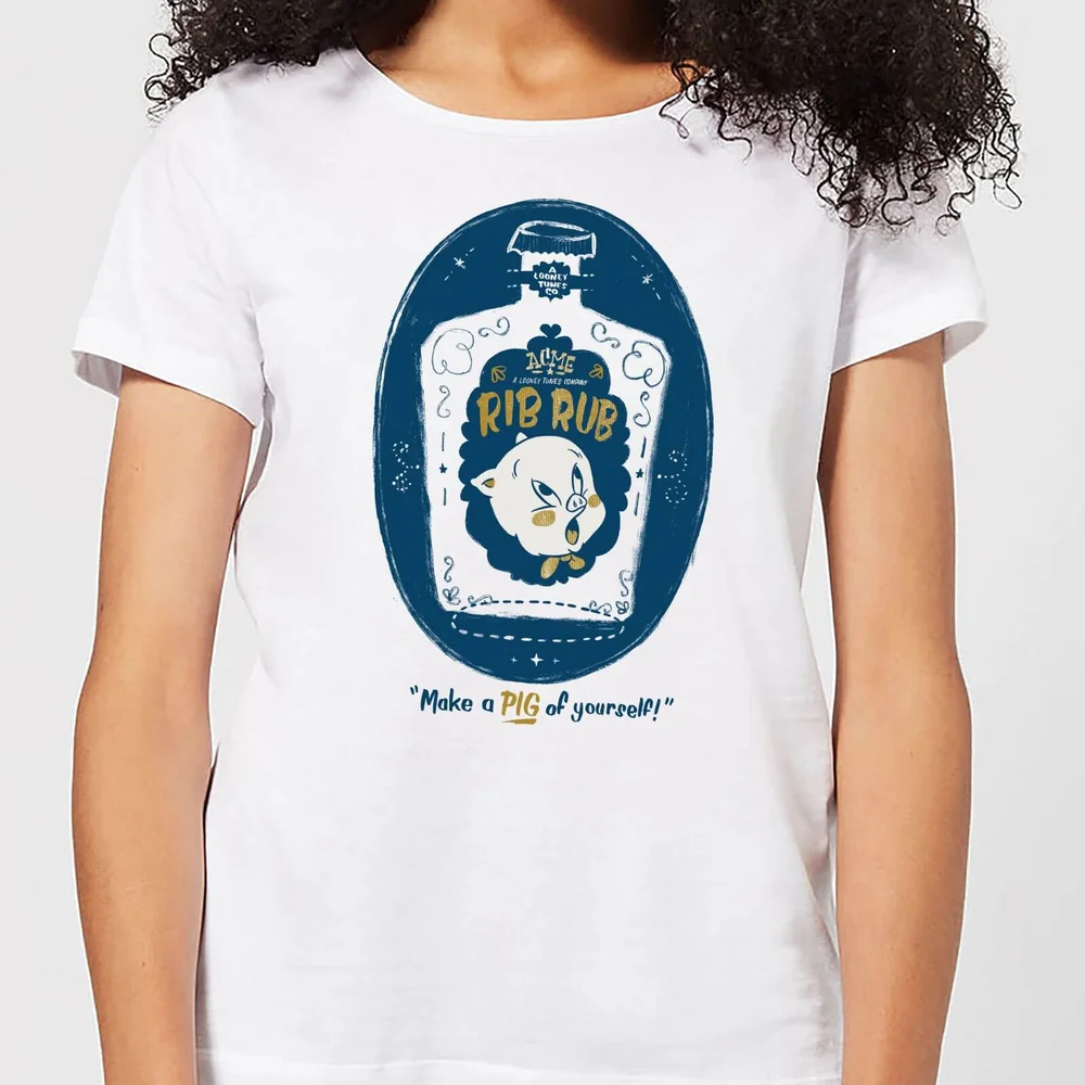 Looney Tunes ACME Rib Rub Women's T-Shirt - White - S Afbeelding 1