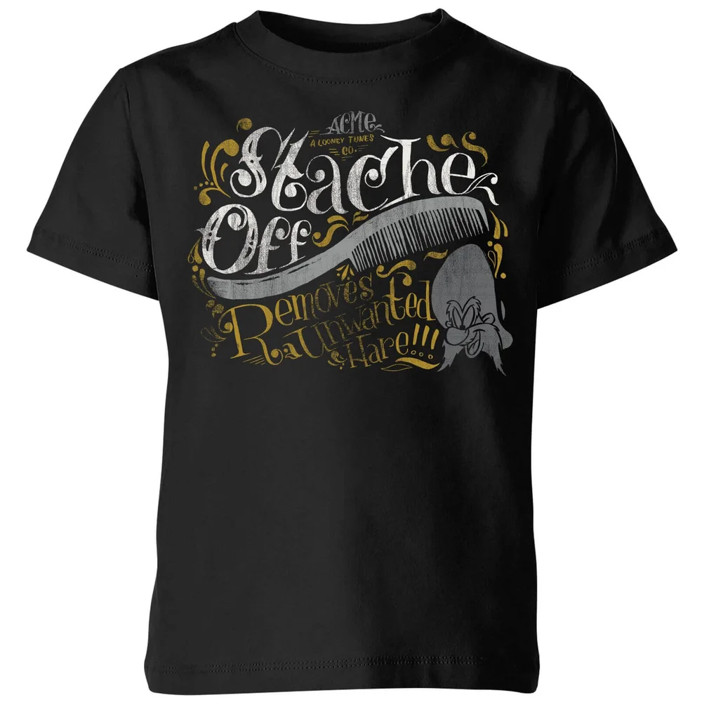 Looney Tunes ACME 'Stache Off Kids' T-Shirt - Black - 98/104 (3-4 jaar) Afbeelding 1