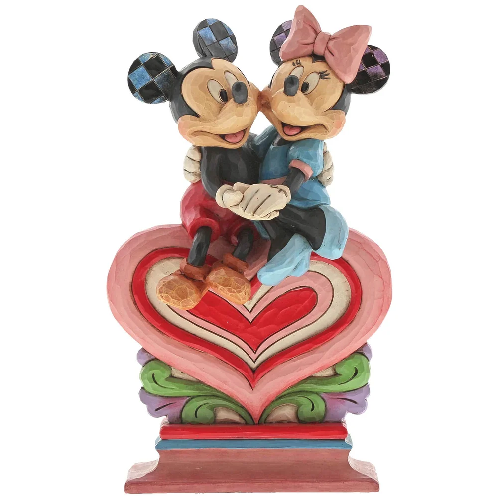Disney tradities hart tot hart (Mickey Mouse en Minnie op hart beeldje) 17.5cm Afbeelding 1