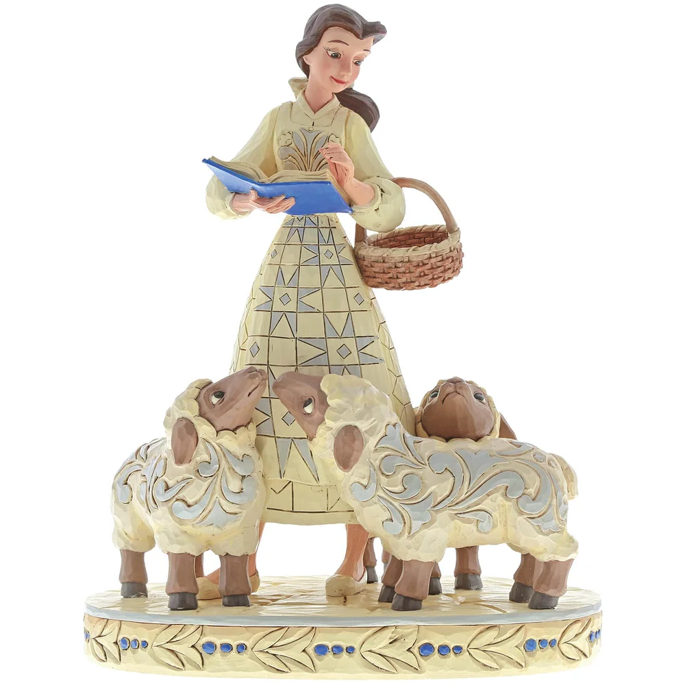Disney tradities boekenschoonheid (Belle met schaap beeldje) 21cm Afbeelding 1