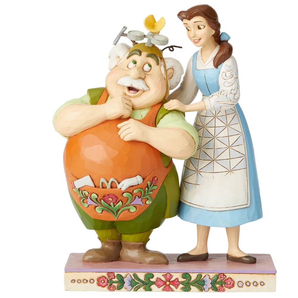 Disney tradities toegewijde dochter (Belle en Maurice beeldje) 23cm Afbeelding 1