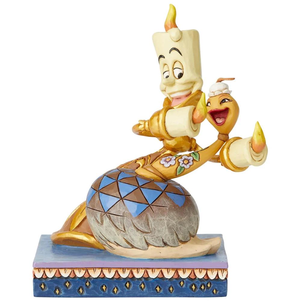 Disney tradities romantiek bij kaarslicht (Lumiere en Feather Duster beeldje) 15cm Afbeelding 1