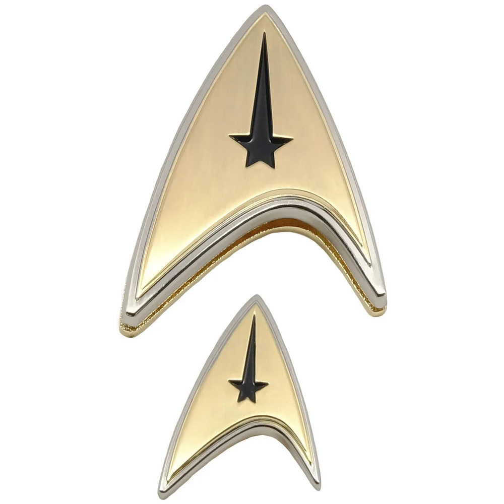 Quantum Mechanix Star Trek: Discovery Enterprise Command Badge and Pin Set Afbeelding 1