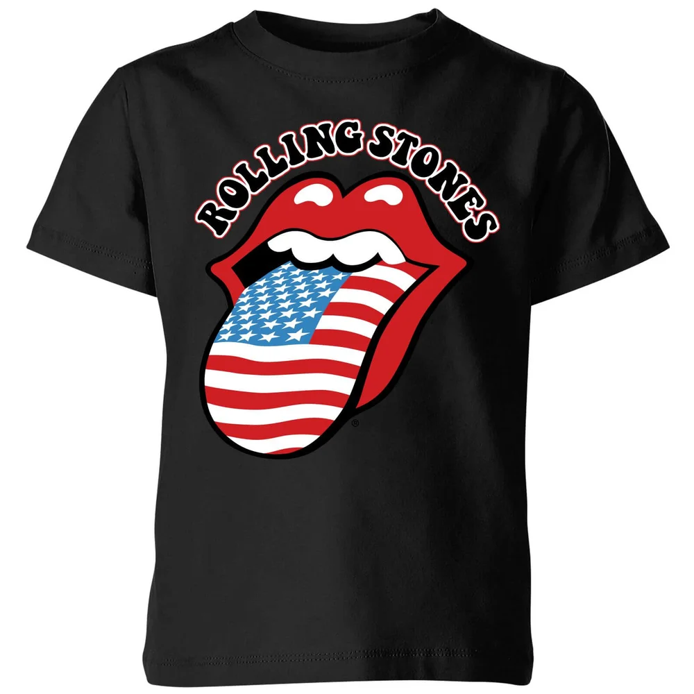 Rolling Stones US Flag Kids' T-Shirt - Black - 98/104 (3-4 jaar) - Zwart Afbeelding 1