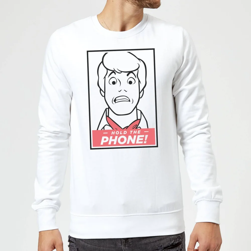 Scooby Doo Hold The Phone Sweatshirt - White - S Afbeelding 1