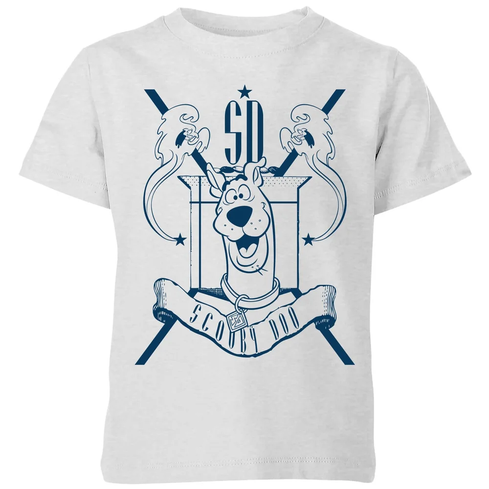 Scooby Doo Coat Of Arms Kids' T-Shirt - Grey - 98/104 (3-4 jaar) Afbeelding 1