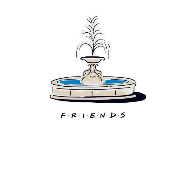Friends Fountain dames t-shirt - Wit