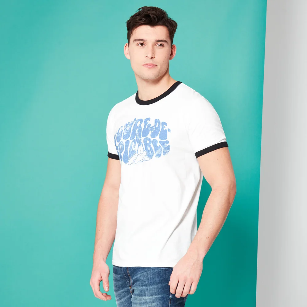 Looney Tunes Kaboom! You're Despicable ringer t-shirt - Zwart/Wit - L Afbeelding 1