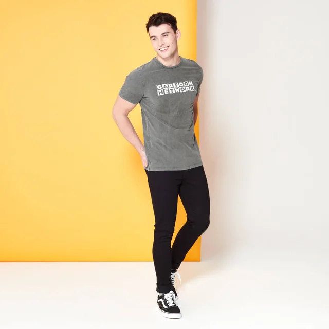 Cartoon Network Spin-Off Distressed Logo t-shirt- Zwarte acid wash