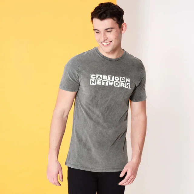 Cartoon Network Spin-Off Distressed Logo t-shirt- Zwarte acid wash