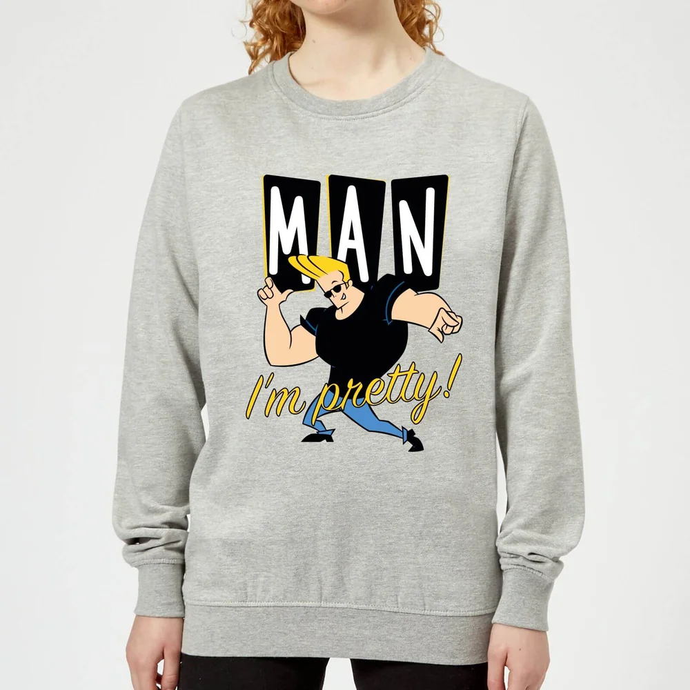 Johnny Bravo Man I'm Pretty Women's Sweatshirt - Grey - 3XL - Grijs Afbeelding 1