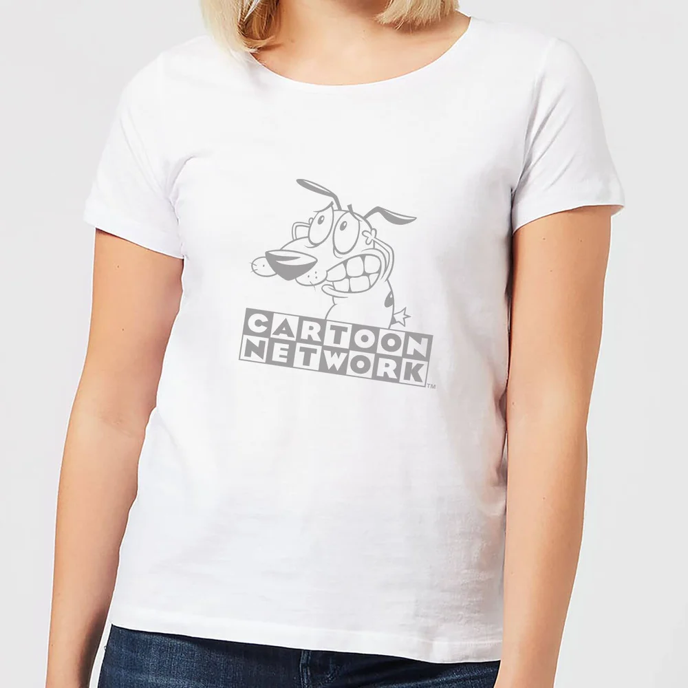 Courage The Cowardly Dog Outline Women's T-Shirt - White - XS Afbeelding 1