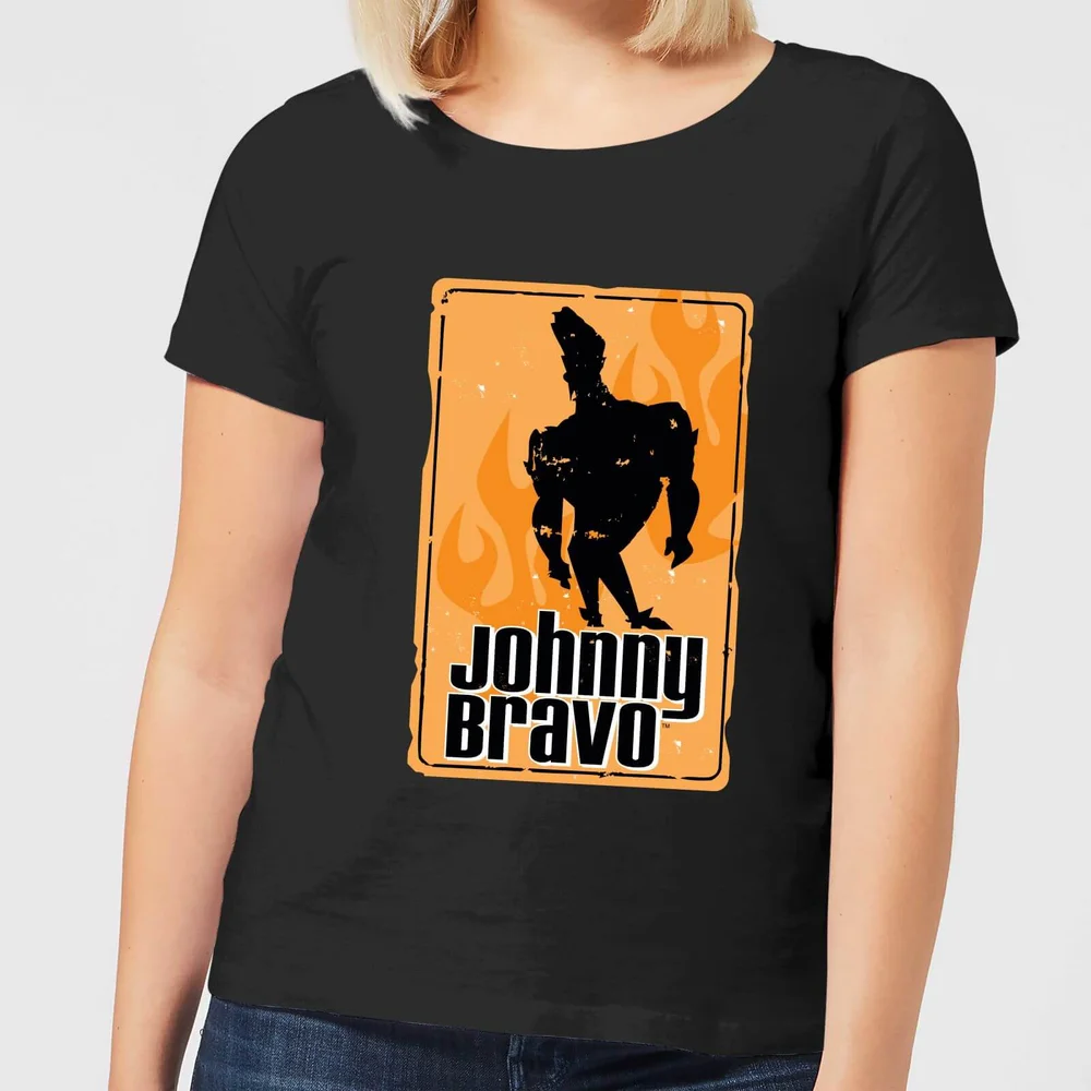 Johnny Bravo Fire Women's T-Shirt - Black - S Afbeelding 1