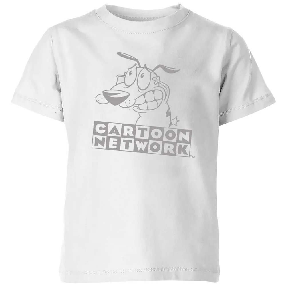 Courage The Cowardly Dog Outline Kids' T-Shirt - White - 98/104 (3-4 jaar) Afbeelding 1