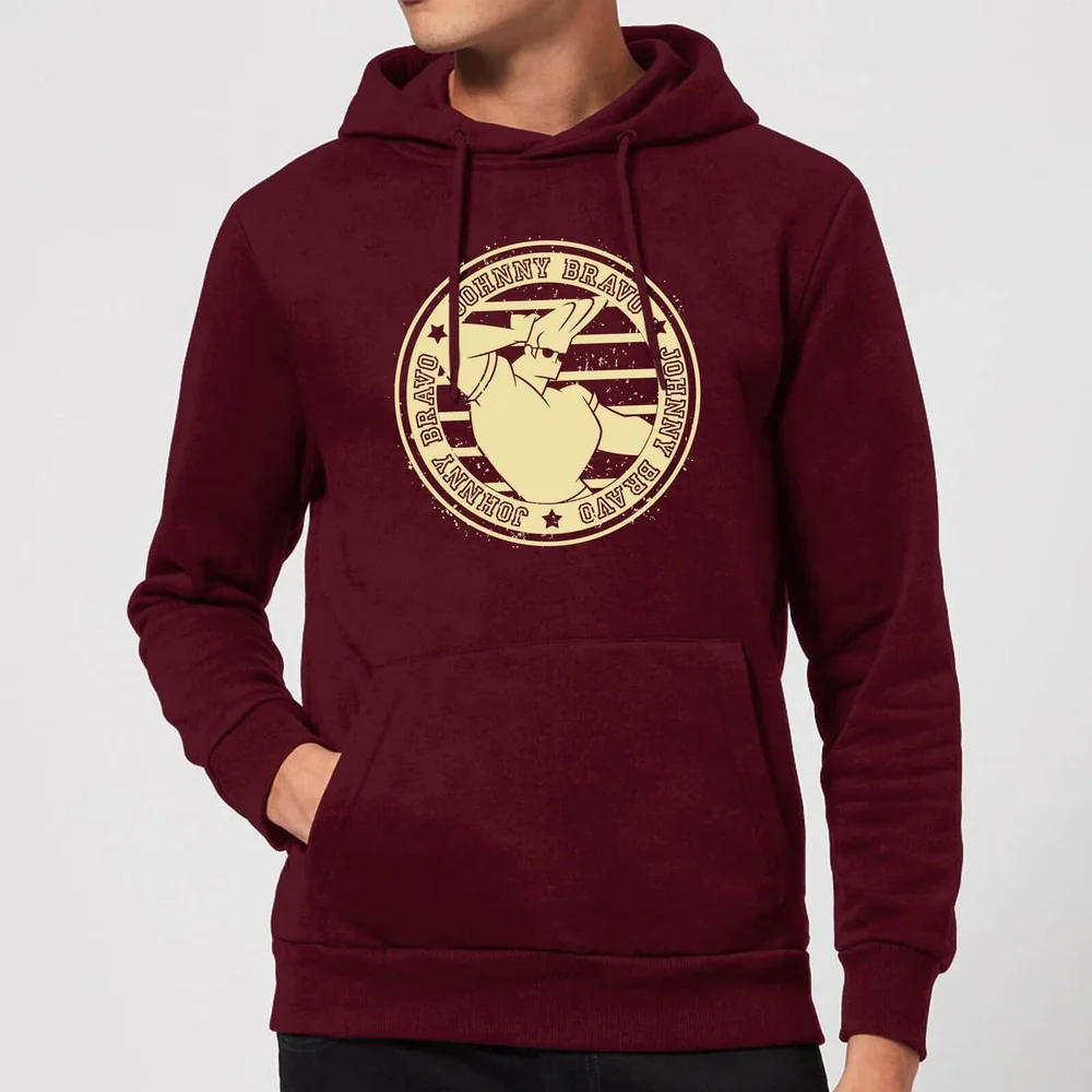 Johnny Bravo Sports Badge Hoodie - Burgundy - XL Afbeelding 1