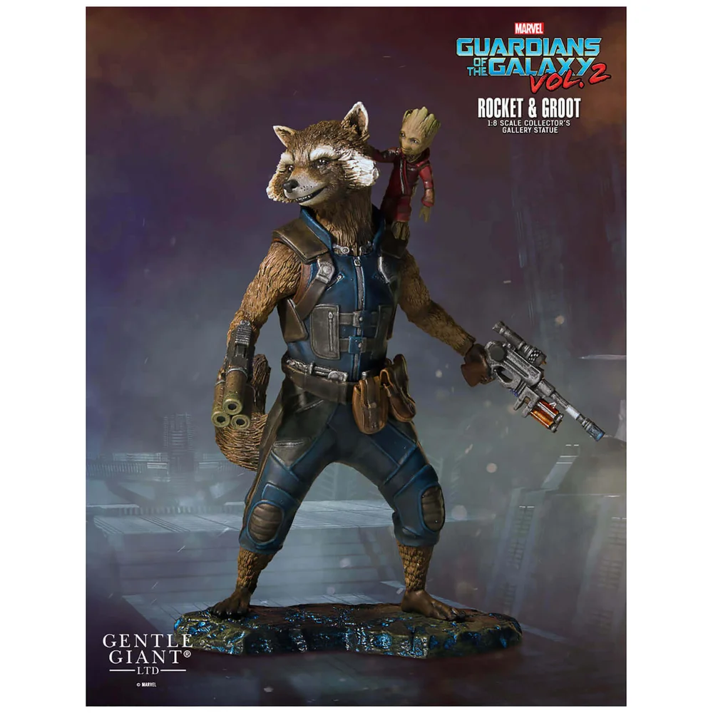 Gentle Giant Marvel Guardians of the Galaxy 2 Rocket & Groot Collectors Gallery 1/8 Statue - 11cm Afbeelding 1