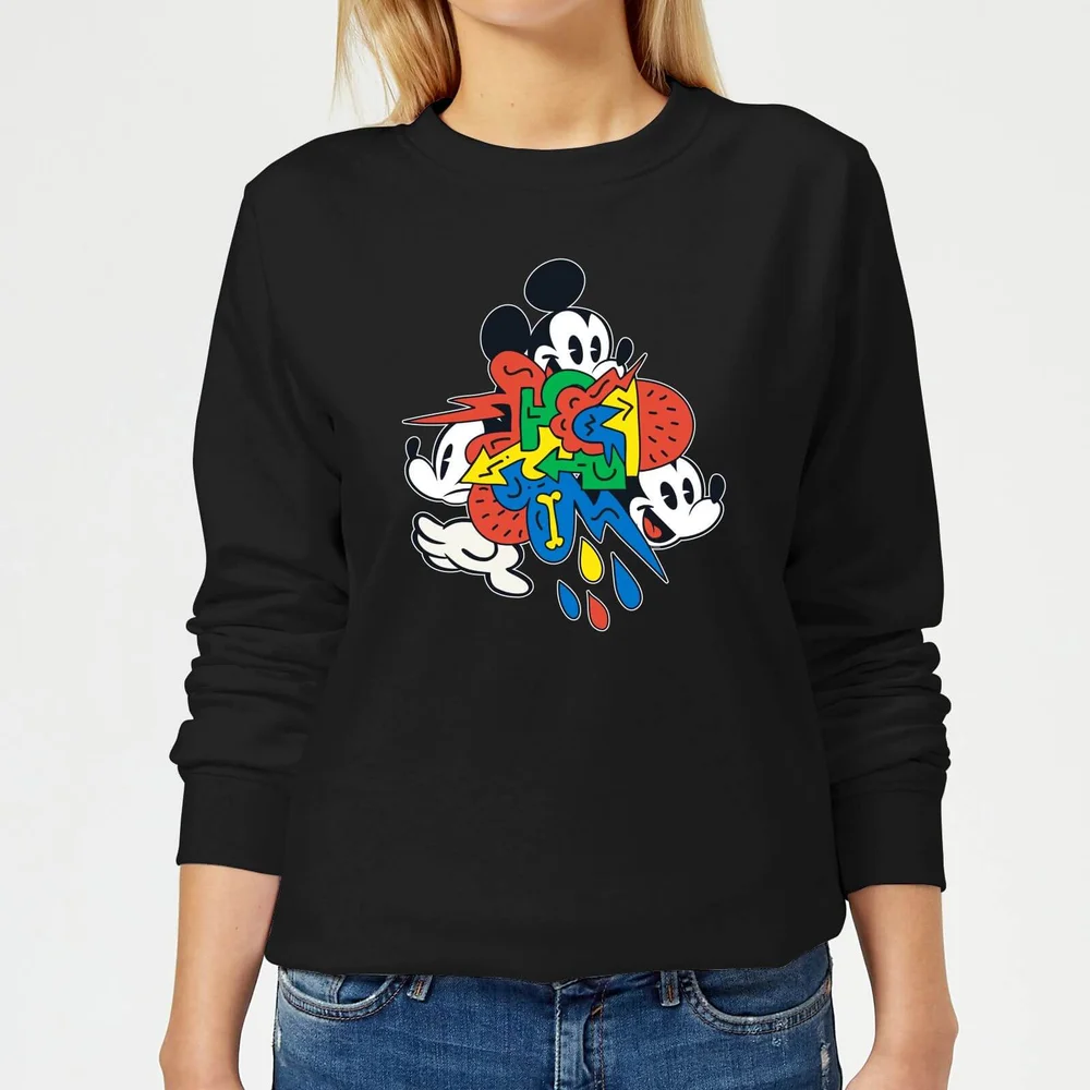 Disney Mickey Mouse Vintage Arrows dames trui - Zwart - XS Afbeelding 1