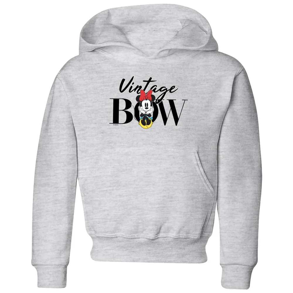 Disney Minnie Mouse Vintage Bow kinder hoodie - Grijs - 98/104 (3-4 jaar) Afbeelding 1