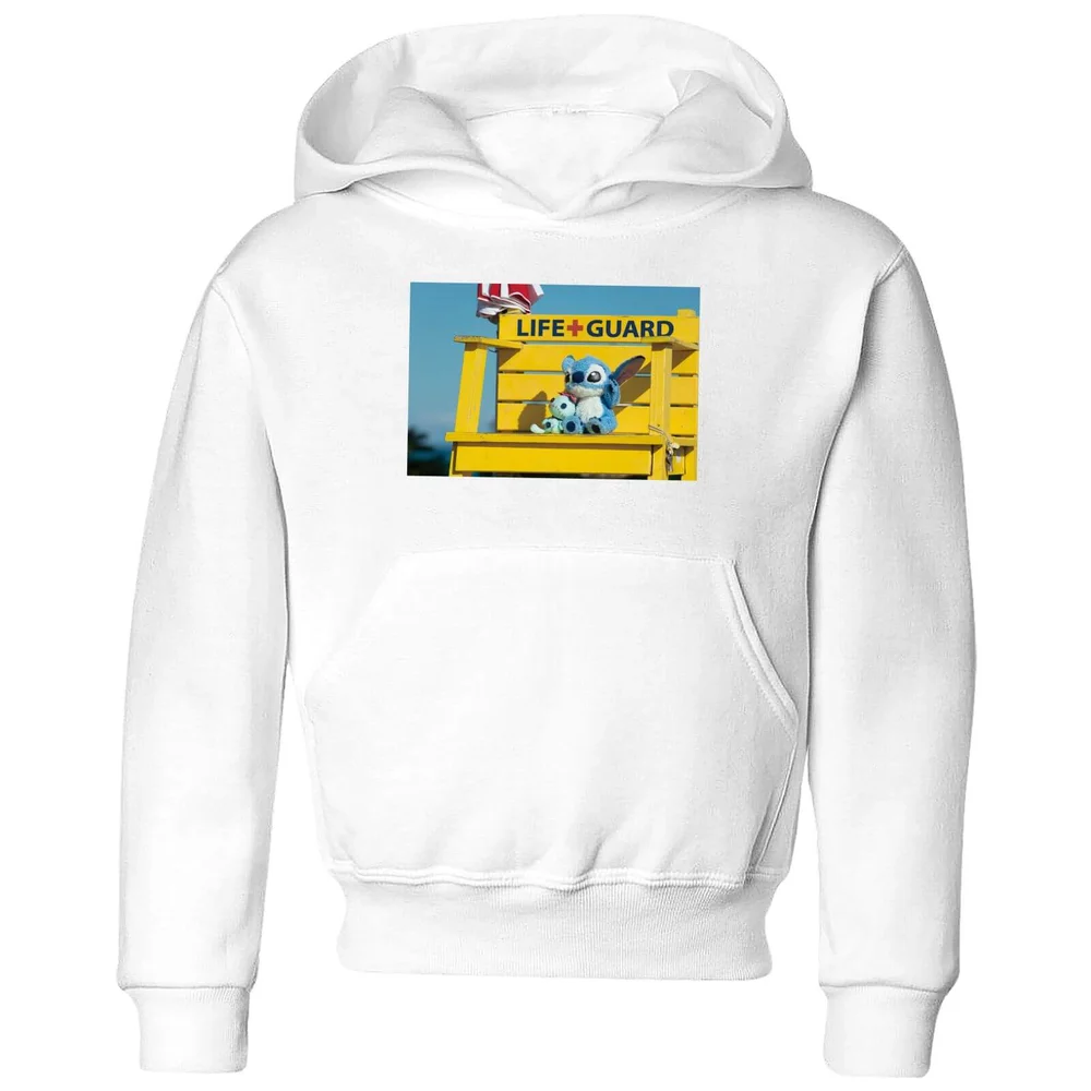 Disney Lilo & Stitch Life Guard kinder hoodie - Wit - 98/104 (3-4 jaar) Afbeelding 1