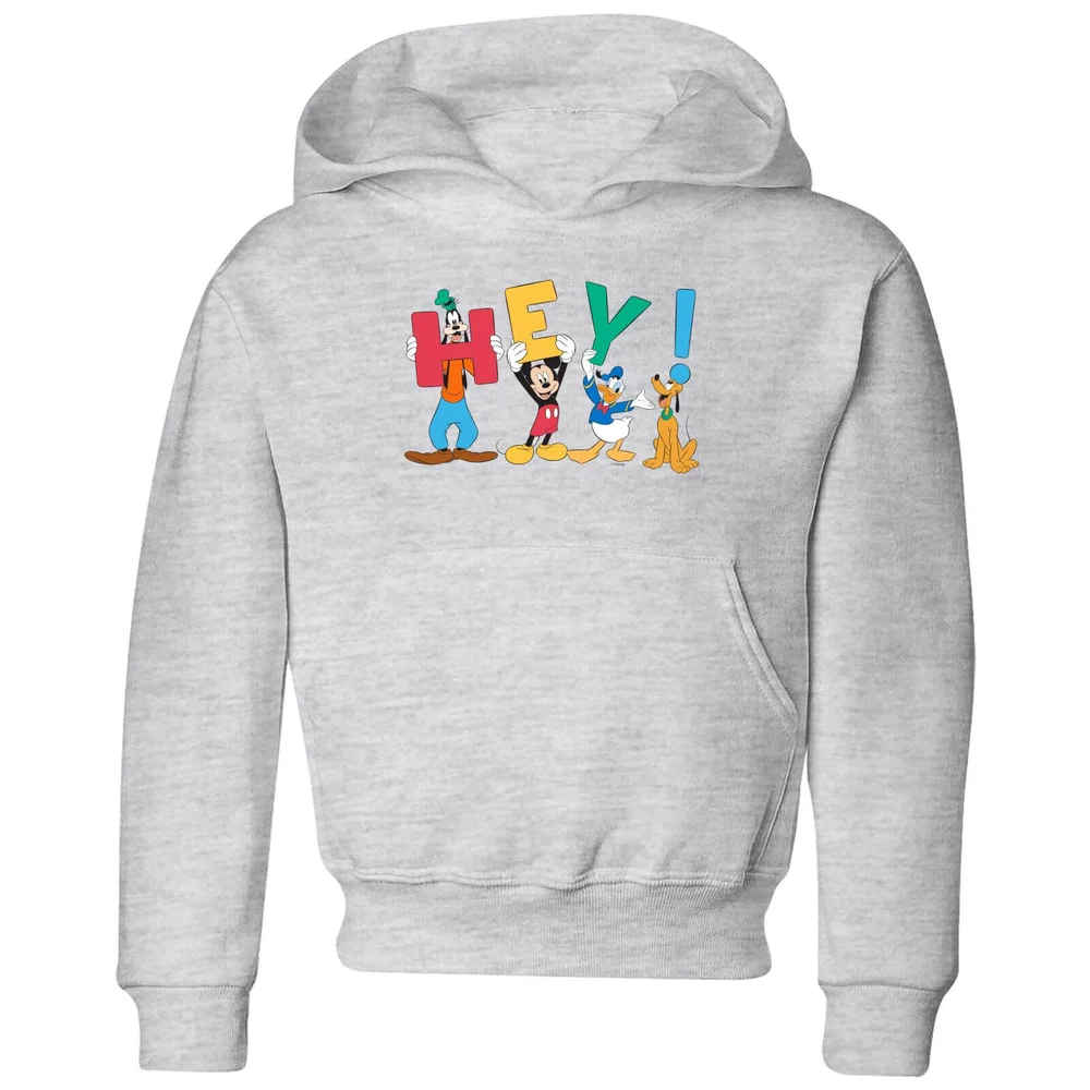 Disney Mickey Mouse Hey! kinder hoodie - Grijs - 98/104 (3-4 jaar) Afbeelding 1