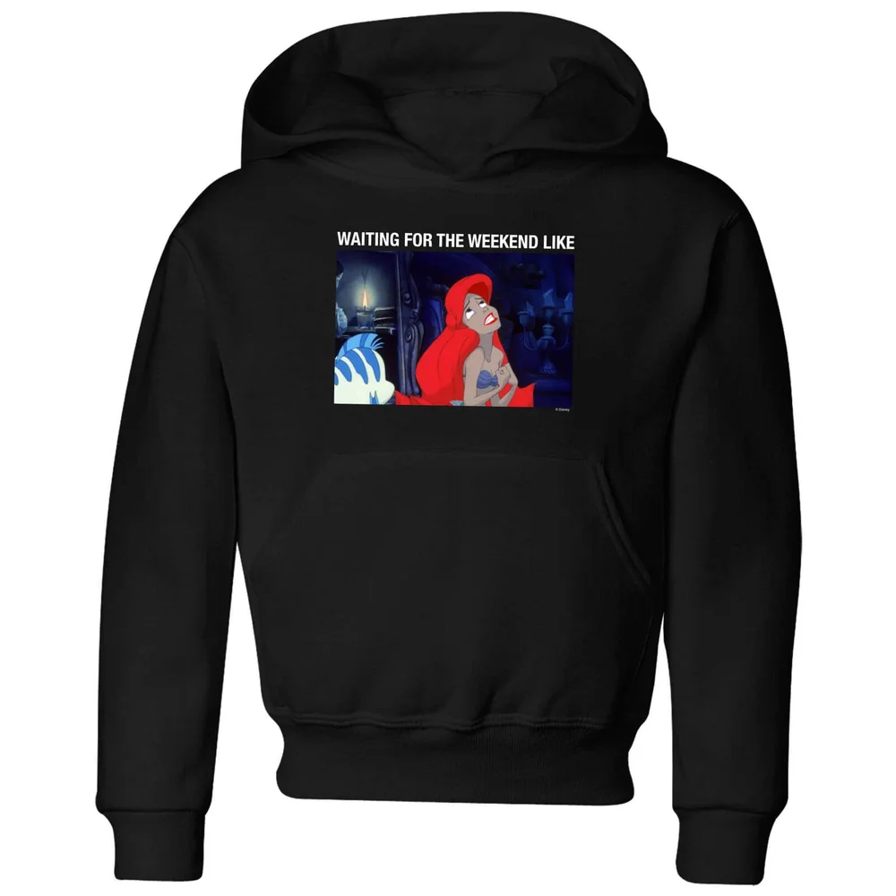 Disney De Kleine Zeemeermin Weekend Wait kinder hoodie - Zwart - 98/104 (3-4 jaar) Afbeelding 1
