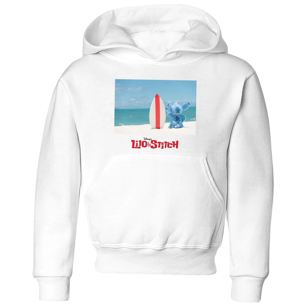 Disney Lilo & Stitch Surf Beach kinder hoodie - Wit - 98/104 (3-4 jaar) Afbeelding 1