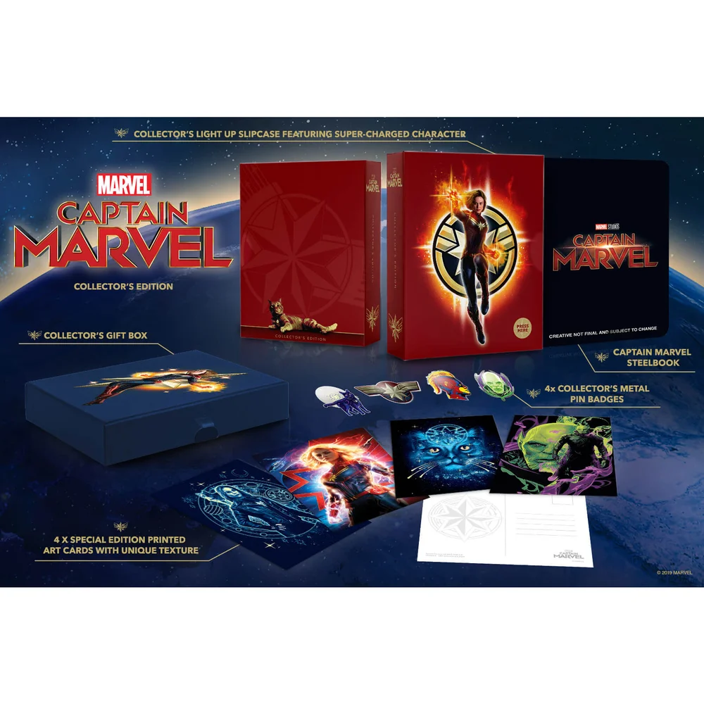 Captain Marvel 3D Zavvi exclusieve Collectors Editie Steelbook (inclusief 2D Blu-ray) Afbeelding 1