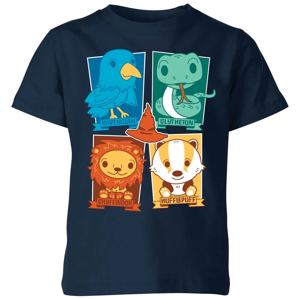 Harry Potter Kids Hogwarts Houses kinder t-shirt - Navy - 98/104 (3-4 jaar) Afbeelding 1