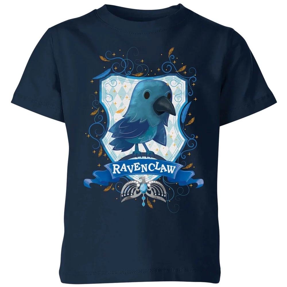 Harry Potter Kids Ravenclaw Crest kinder t-shirt - Navy - 98/104 (3-4 jaar) Afbeelding 1
