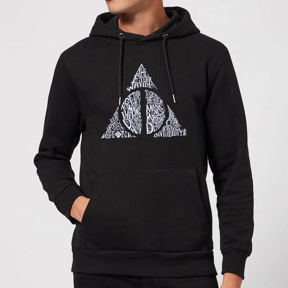 Harry Potter Deathly Hallows Text hoodie - Zwart - S Afbeelding 1