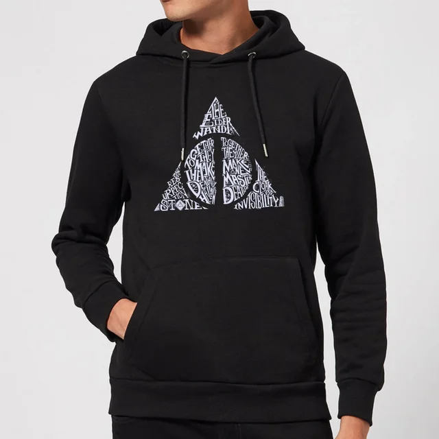 Harry Potter Deathly Hallows Text hoodie - Zwart