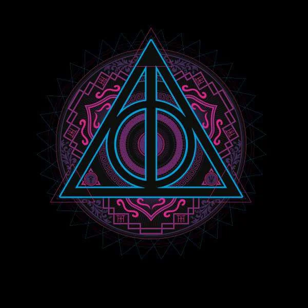 Harry Potter Deathly Hallows Neon trui - Zwart