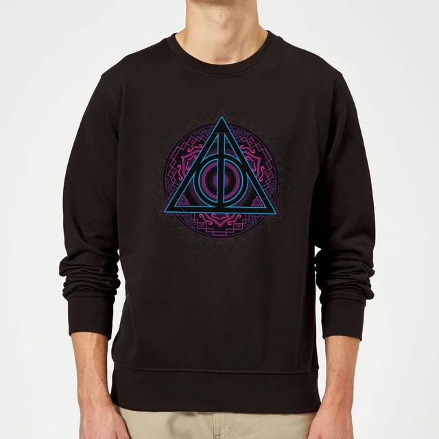 Harry Potter Deathly Hallows Neon trui - Zwart