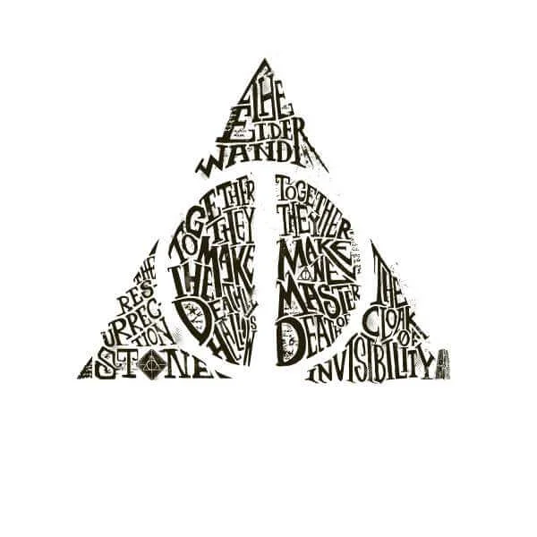 Harry Potter Deathly Hallows Text trui - Wit