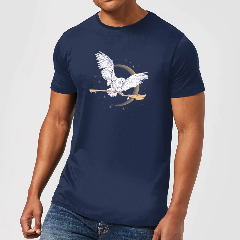 Harry Potter Hedwig Broom t-shirt - Navy - S Afbeelding 1