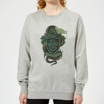 Harry Potter Slytherin Drawn Crest dames trui - Grijs