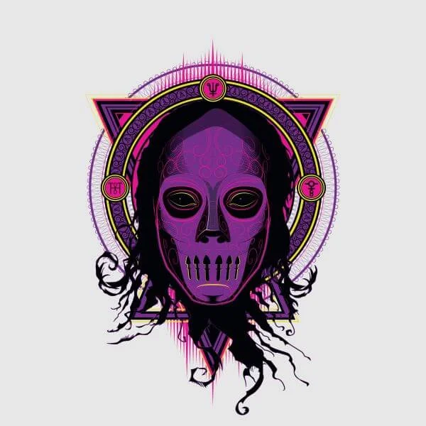 Harry Potter Death Mask 2 Neon dames t-shirt - Grijs