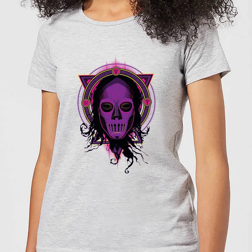 Harry Potter Death Mask 2 Neon dames t-shirt - Grijs - XS Afbeelding 1