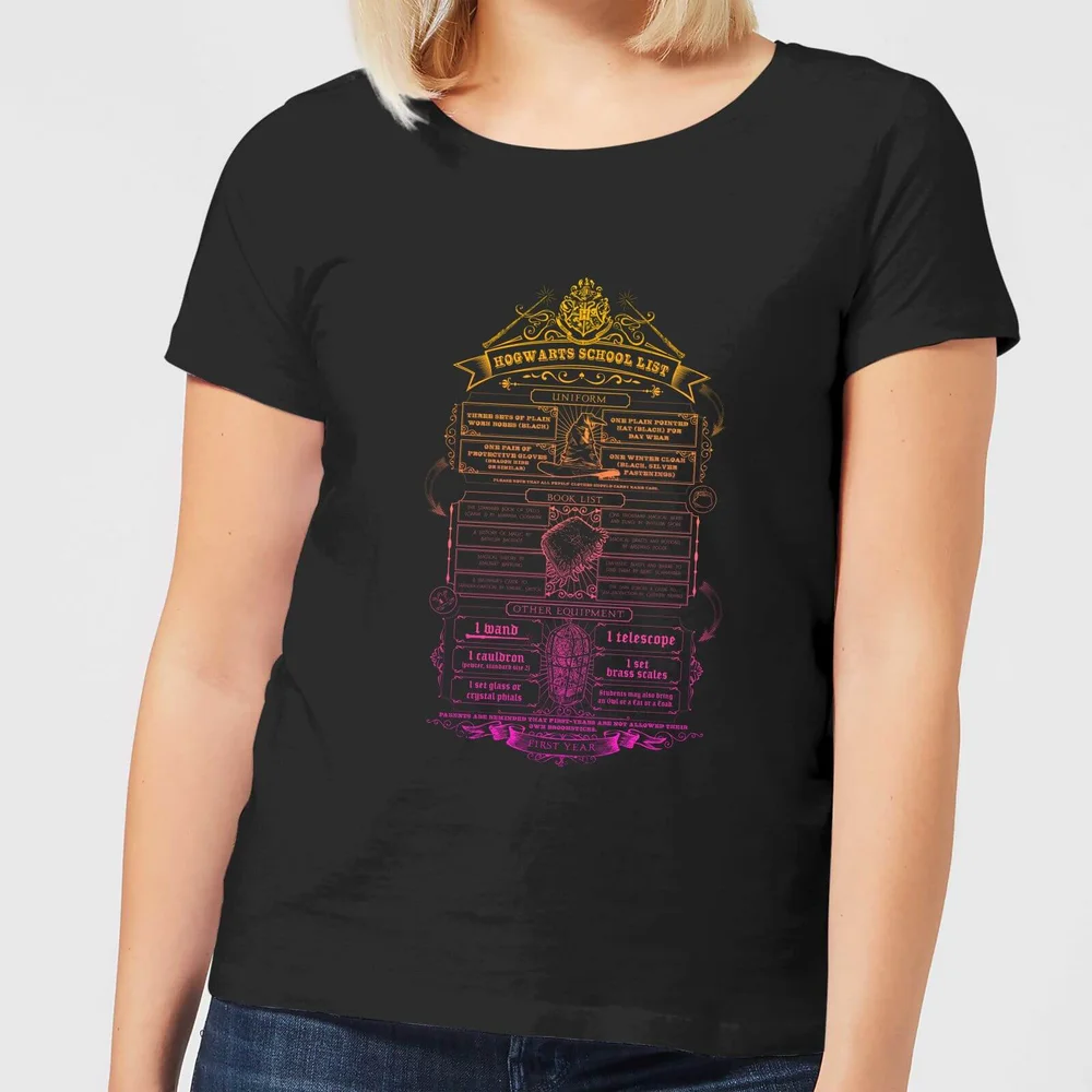 Harry Potter School List dames t-shirt - Zwart - S Afbeelding 1