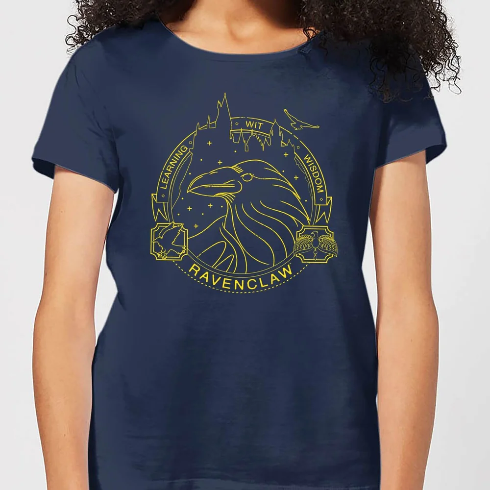 Harry Potter Ravenclaw Raven Badge dames t-shirt - Navy - S Afbeelding 1