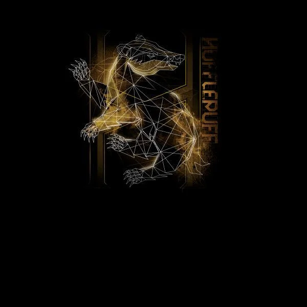 Harry Potter Hufflepuff Geometric dames t-shirt - Zwart