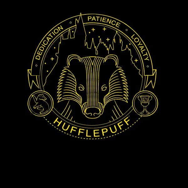 Harry Potter Hufflepuff Badger Badge dames t-shirt - Zwart