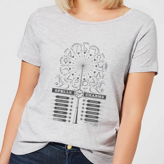 Harry Potter Spells Charms dames t-shirt - Grijs