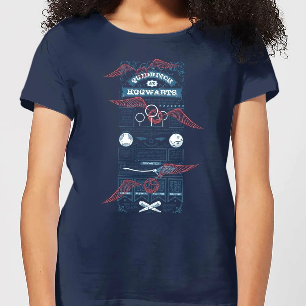 Harry Potter Quidditch At Hogwarts dames t-shirt - Navy - S Afbeelding 1