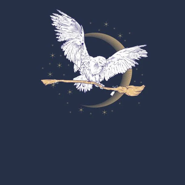 Harry Potter Hedwig Broom dames t-shirt - Navy